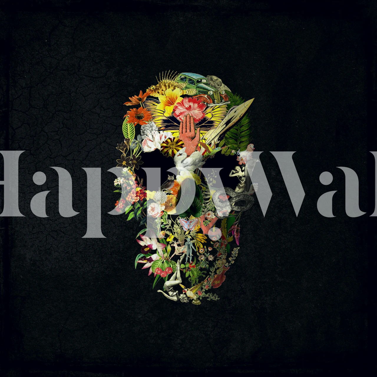 Message Skull wallpaper in a modern room