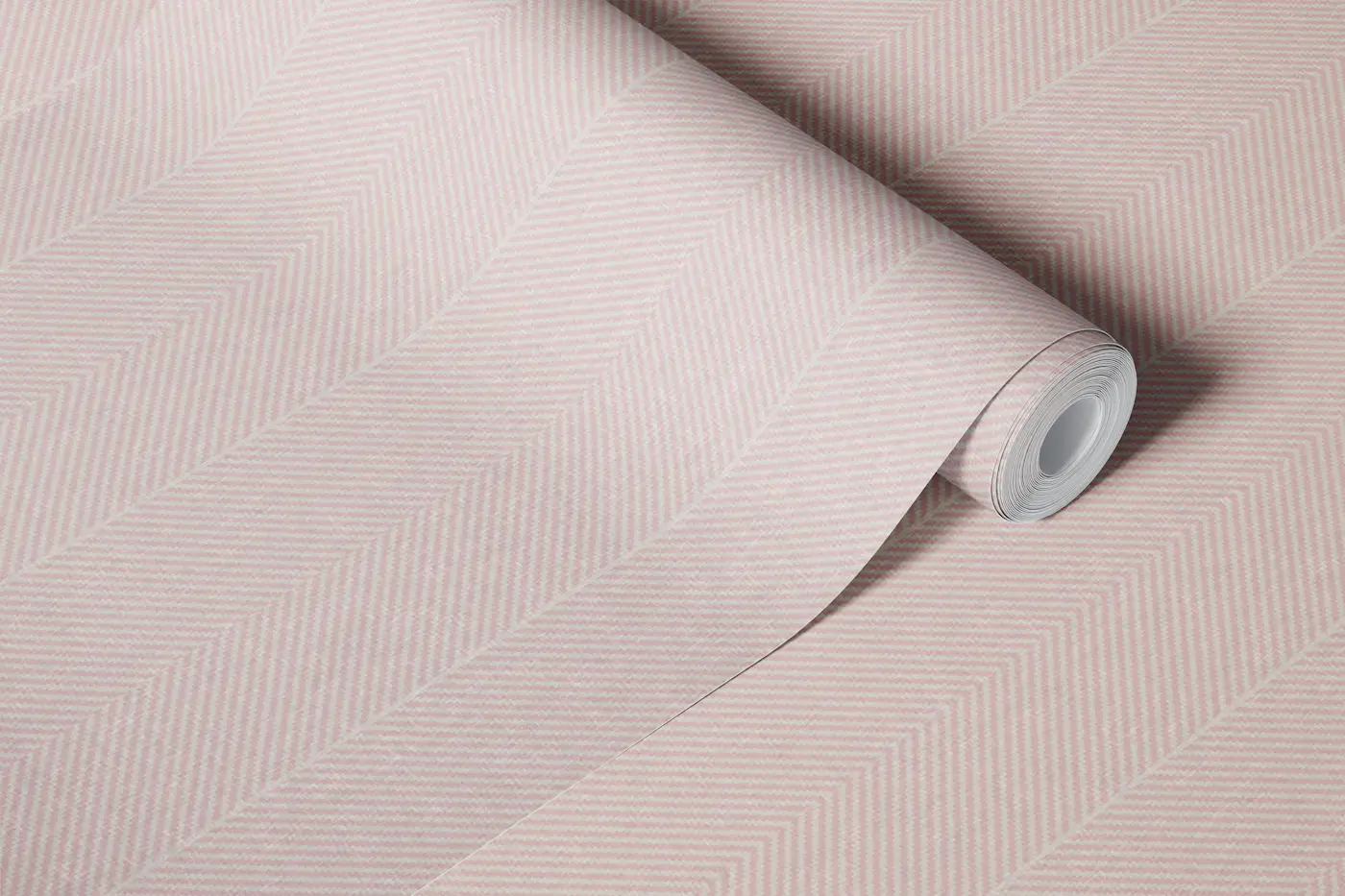 Blush Herringbone Weave wallpaper roll