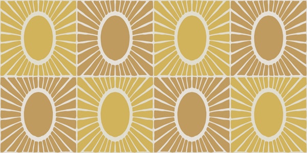 Golden Sunburst Geometric Tiles