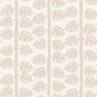 monstera leaf stripe Neutral Beige wallpaper