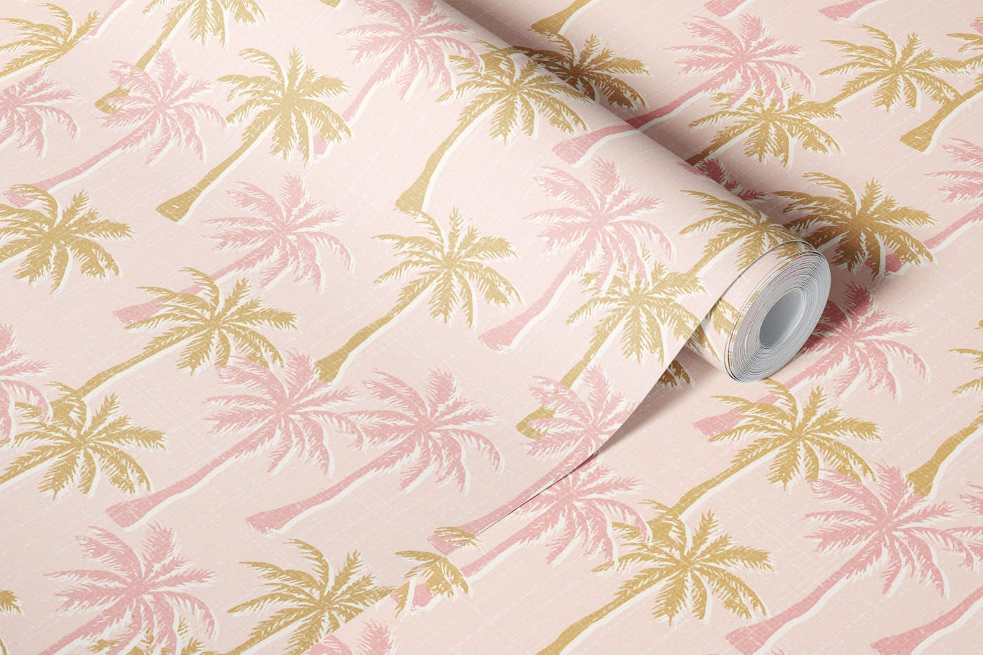 palm trees- Pink wallpaper roll