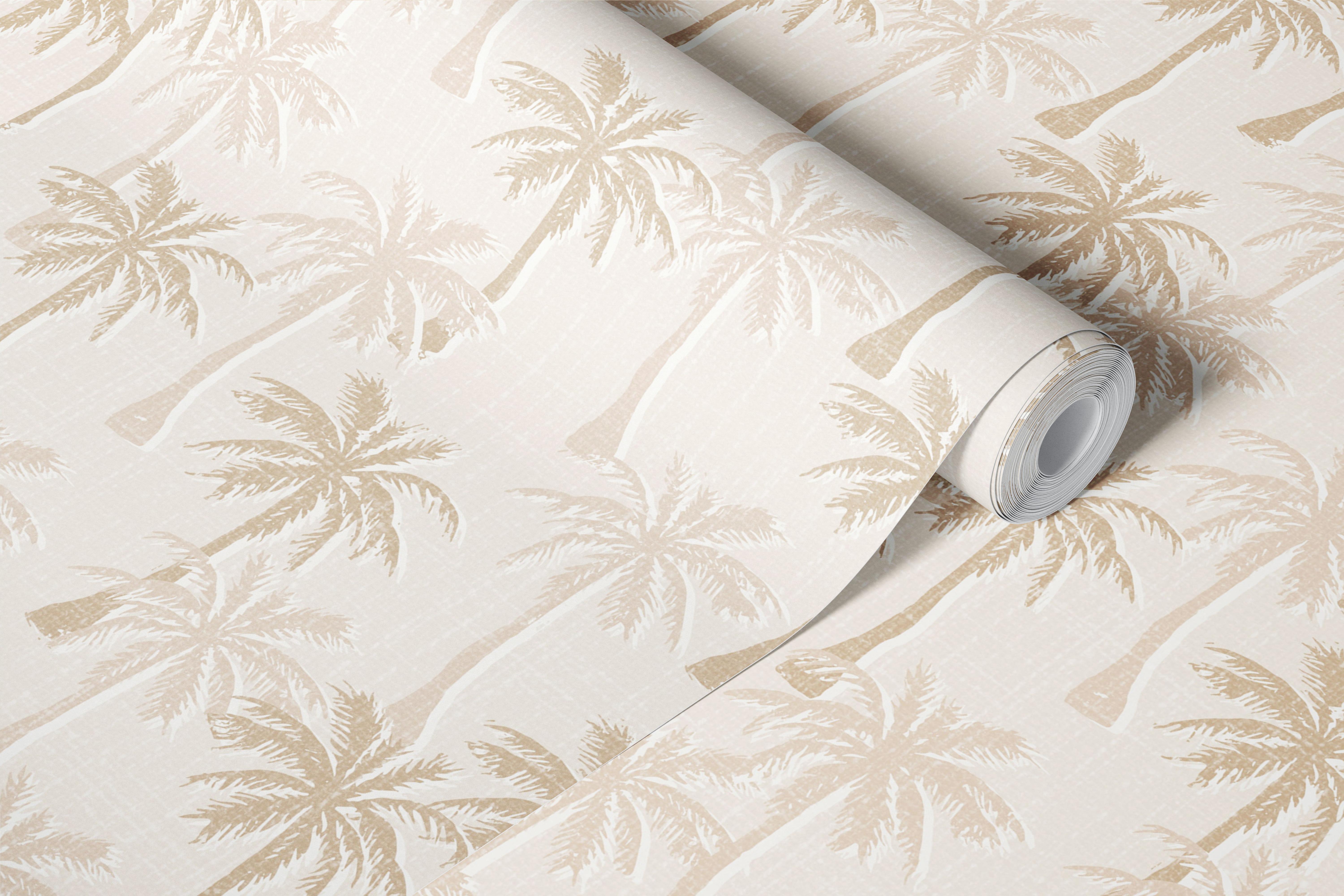 Tropical palm trees wallpaper in a room