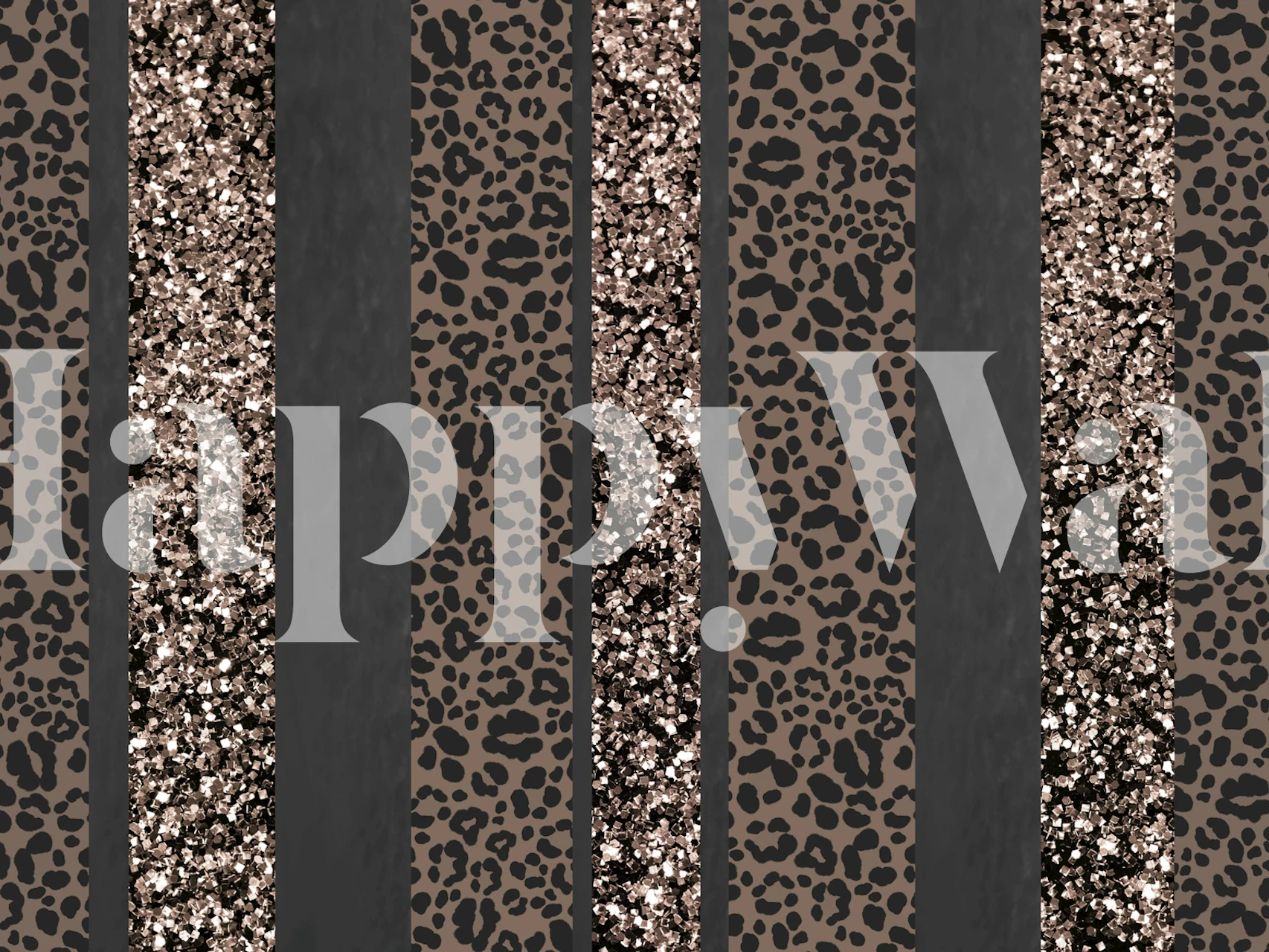 Amostra de papel de parede Leopard Glitter Stripes Glam 6