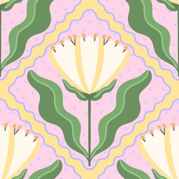 Retro Tulip Bloom Pastel