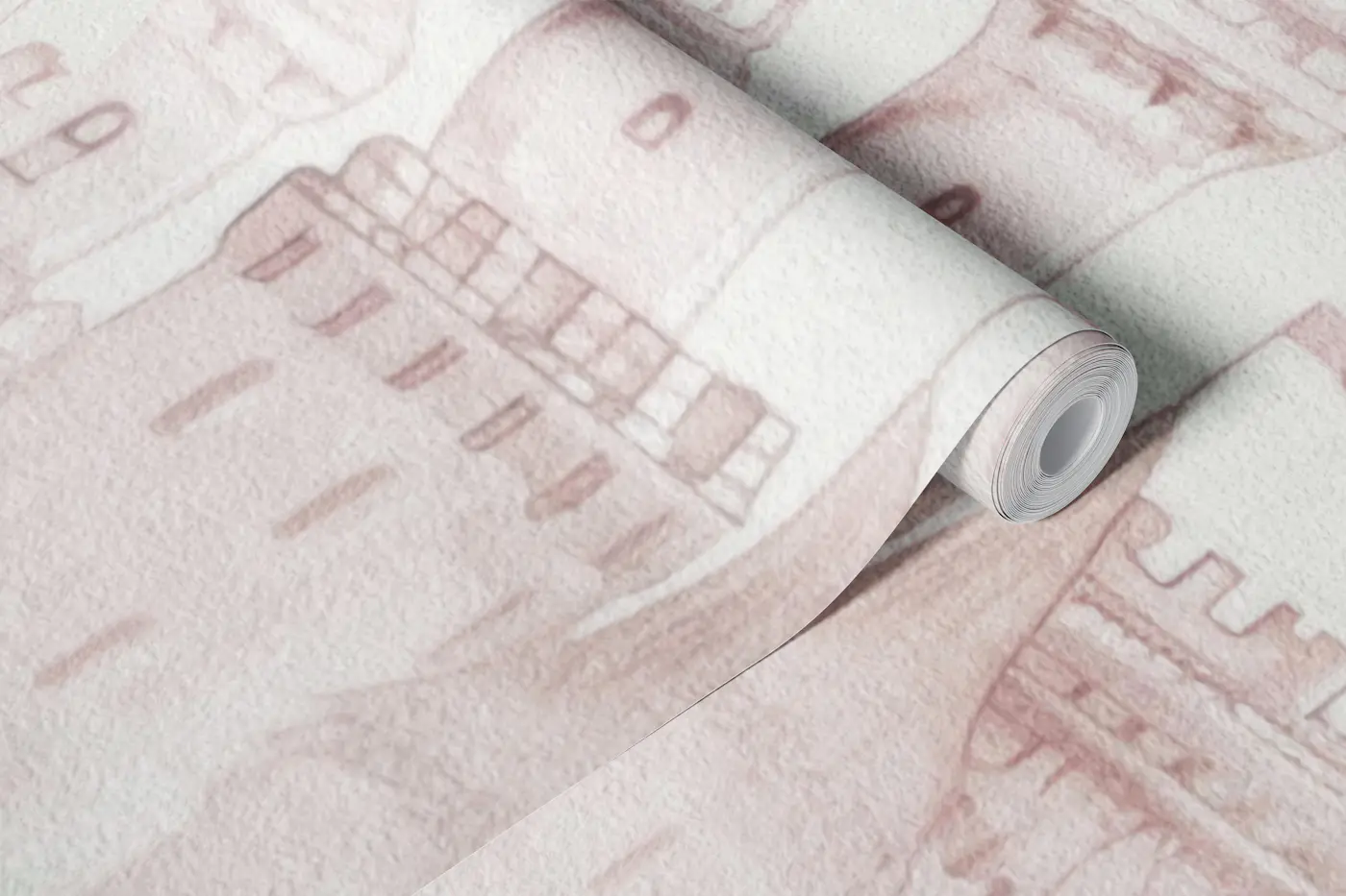 Fairytale Princess Castle – Pale Rose wallpaper roll