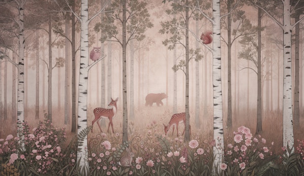 Forest Animals and Wildflowers – Dawn