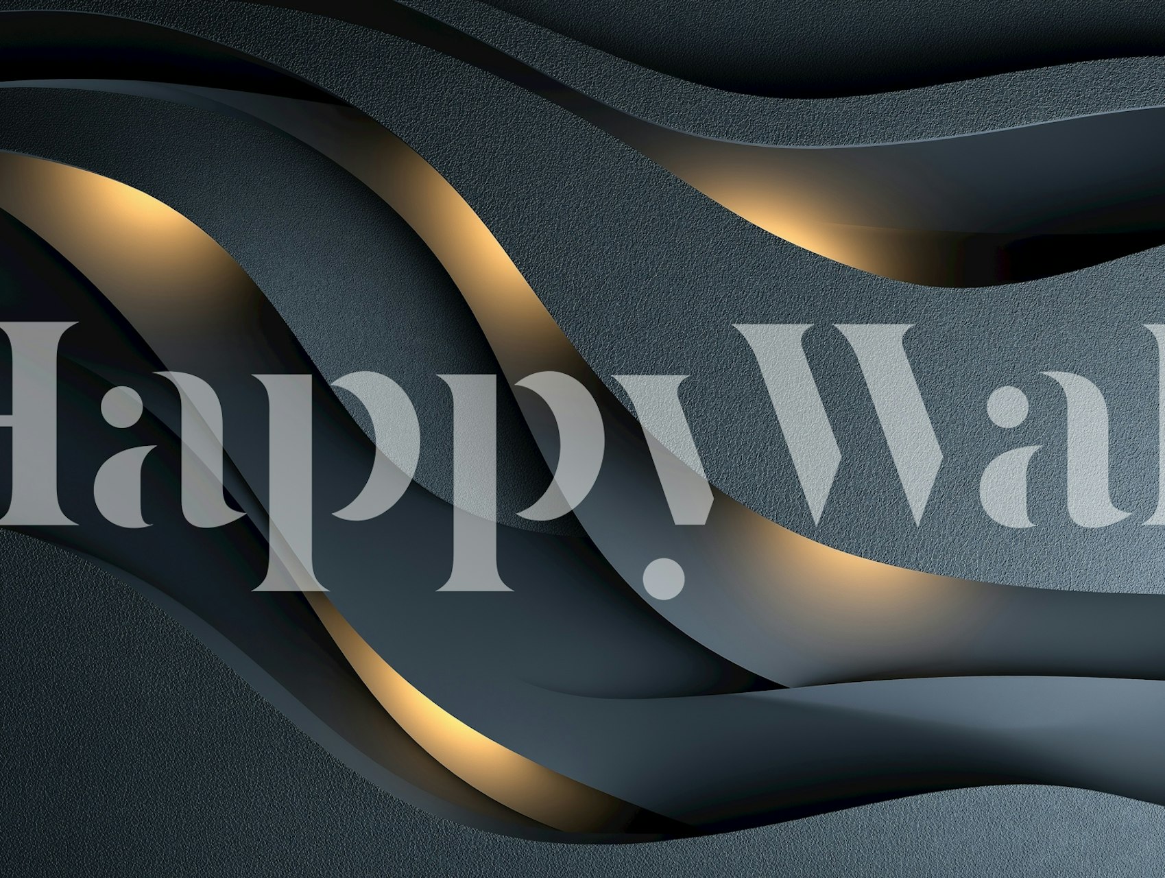 Midnight Waves Gold Glow wallpaper in a room