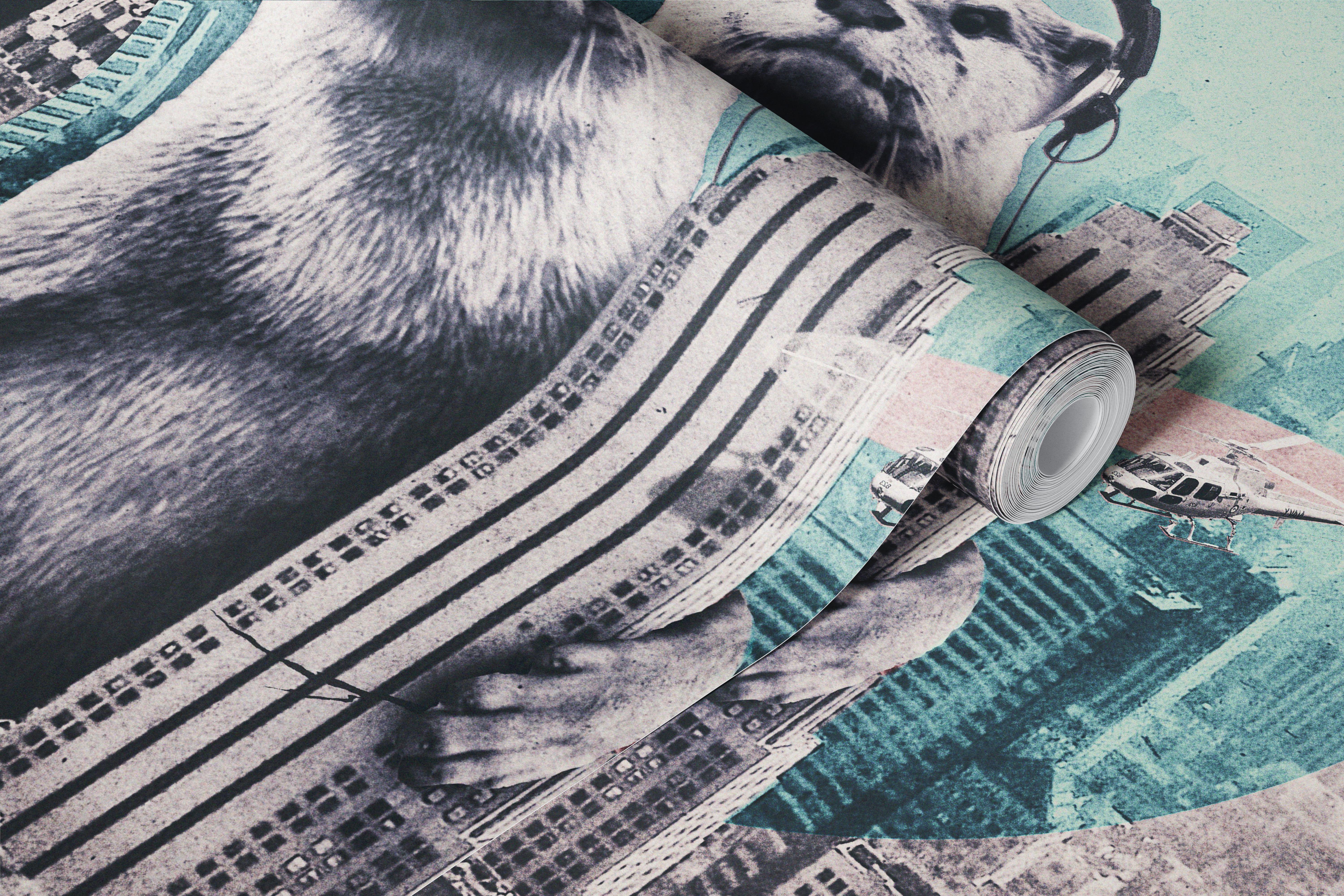 DJ Otter tapéta egy modern szobában