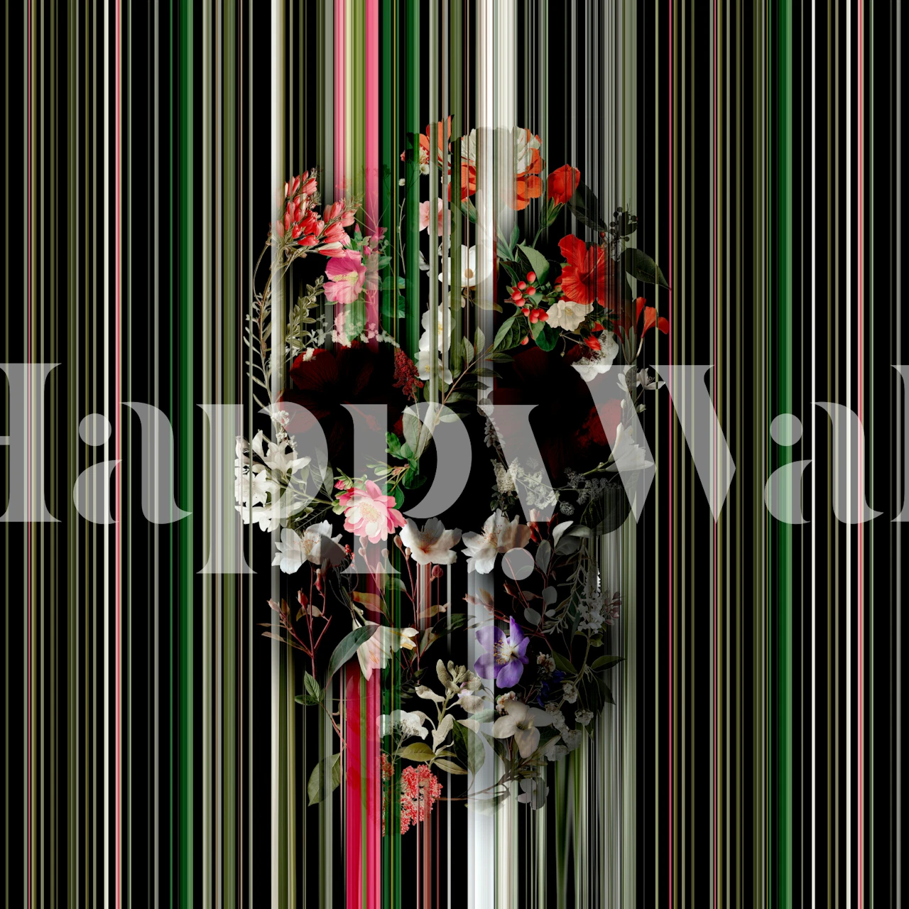 Tapeta Projection z kwiatowym wzorem w pokoju