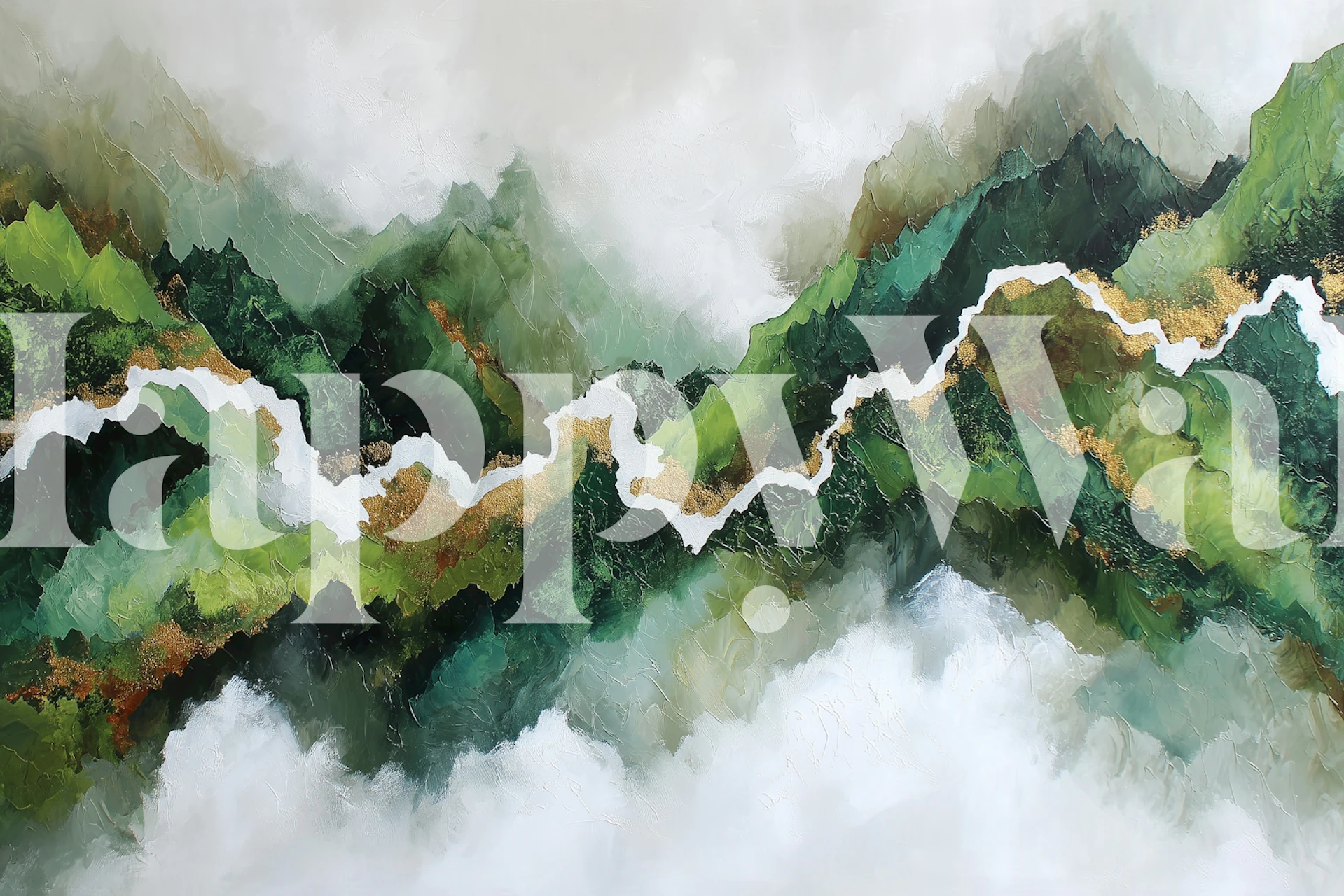 Emerald Mountain Mist wallpaper in a room