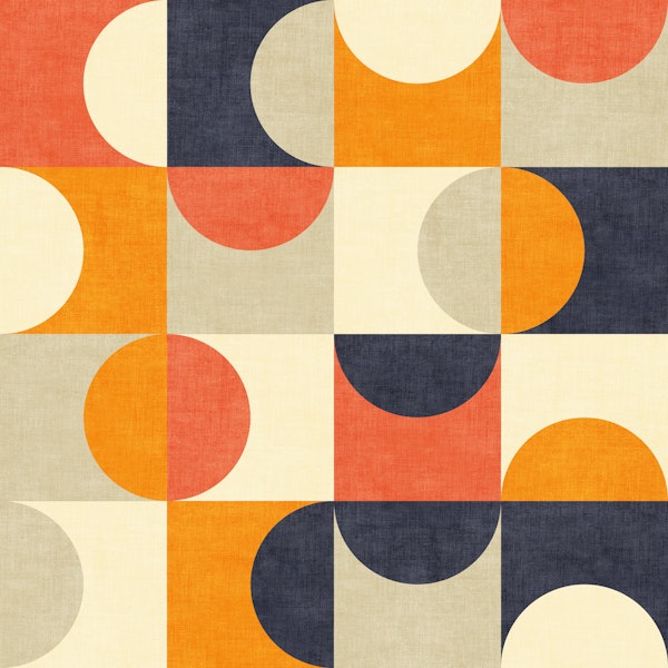 Bauhaus Circle Abstract in tangerine - medium