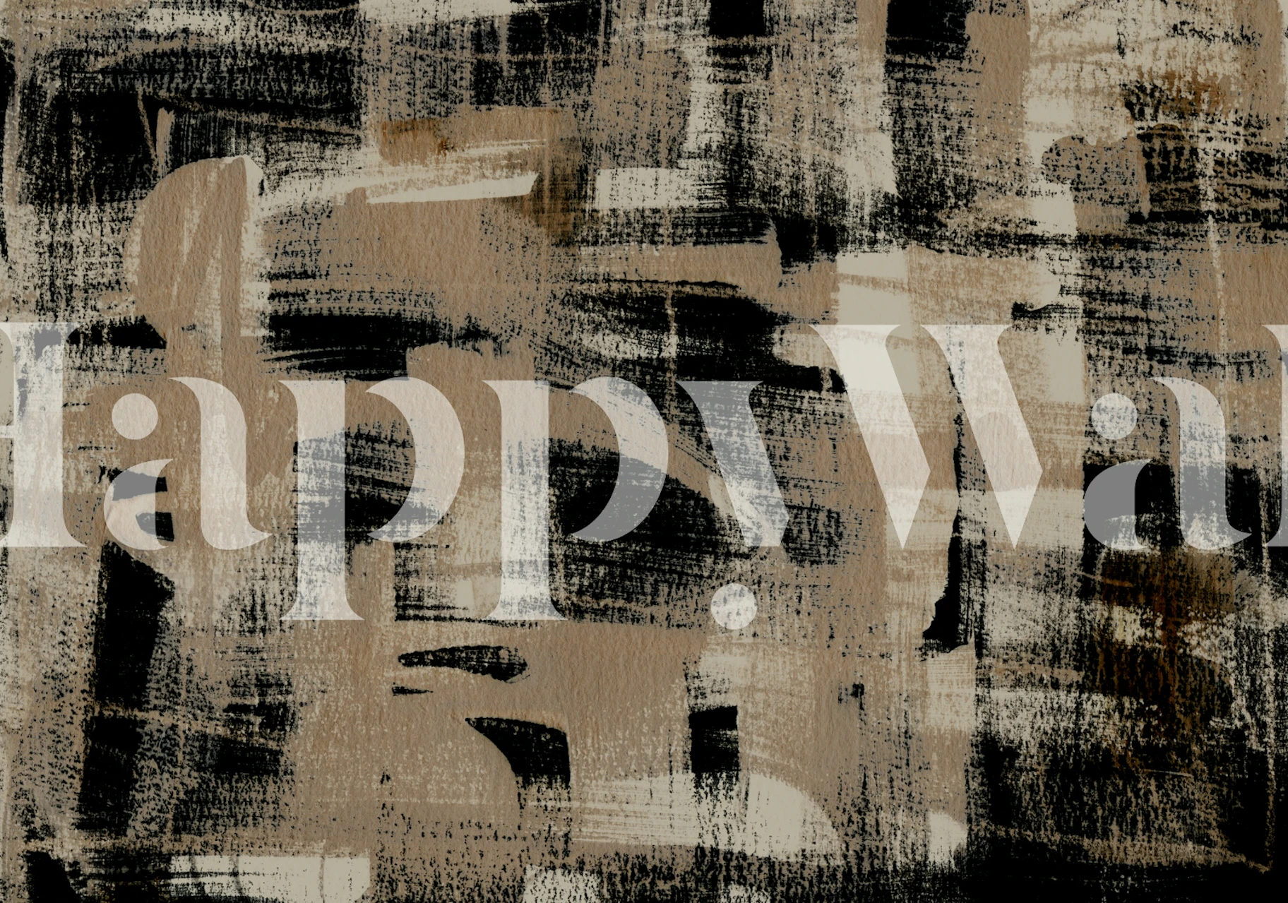 Neutral Grunge Paint Strokes wallpaper in a room