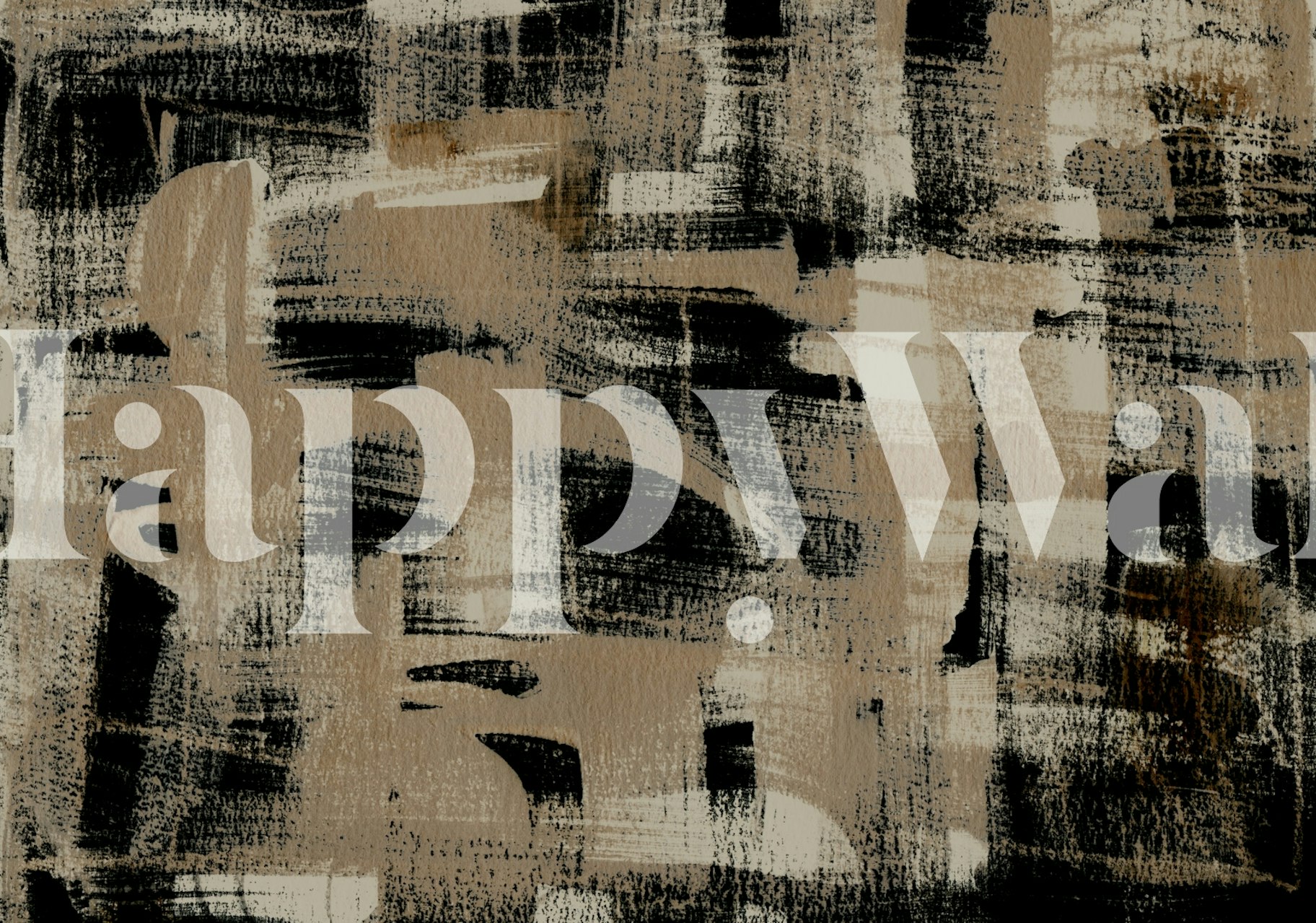 Neutral Grunge Paint Strokes wallpaper in a room