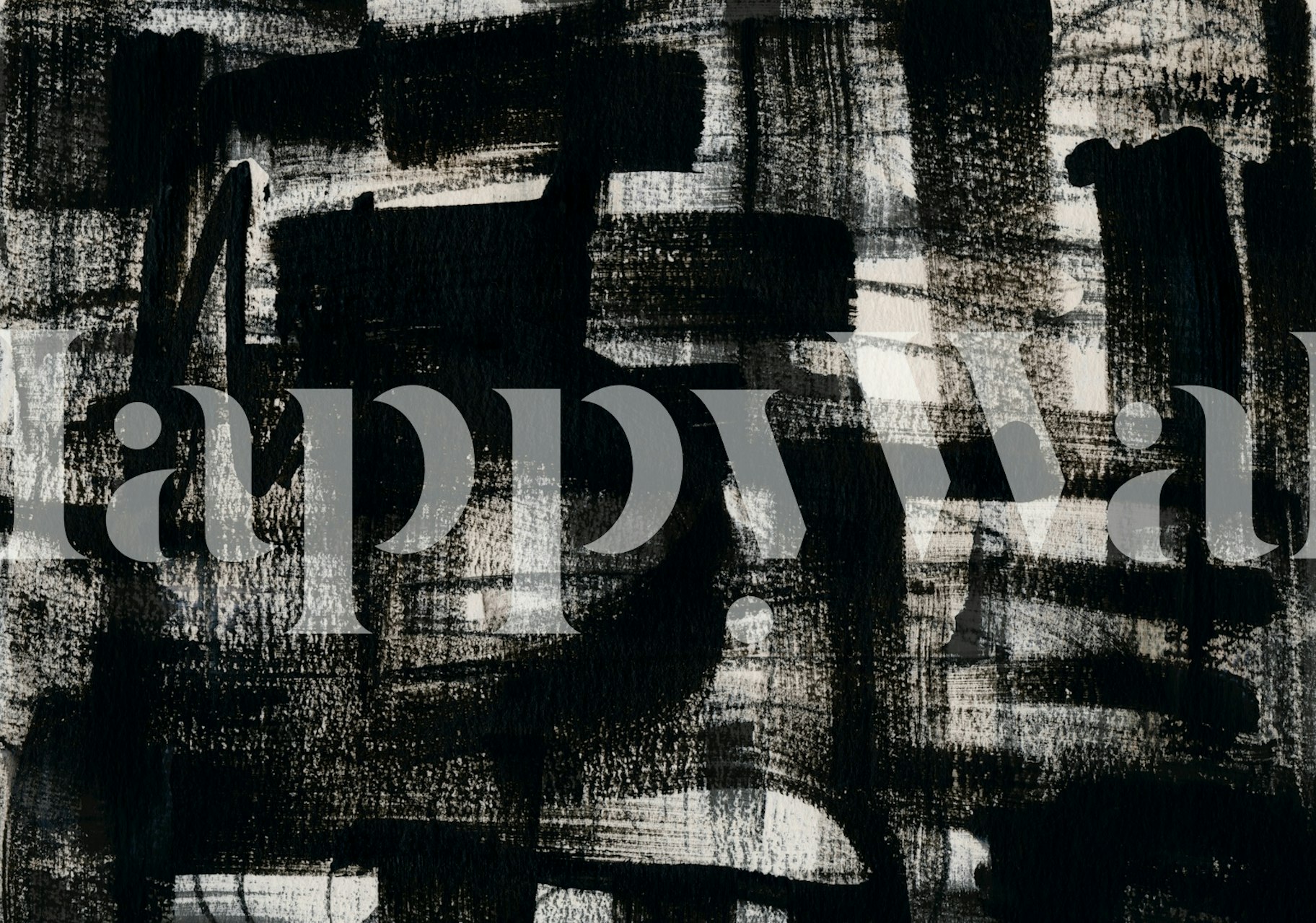 Monochrome Brushstroke Grid papel pintado en una habitación