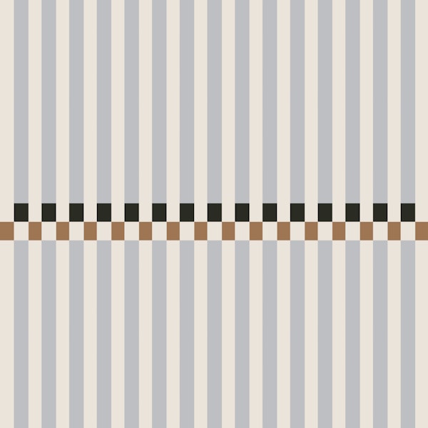 Soft Blue Gray Cabana Stripes with Border