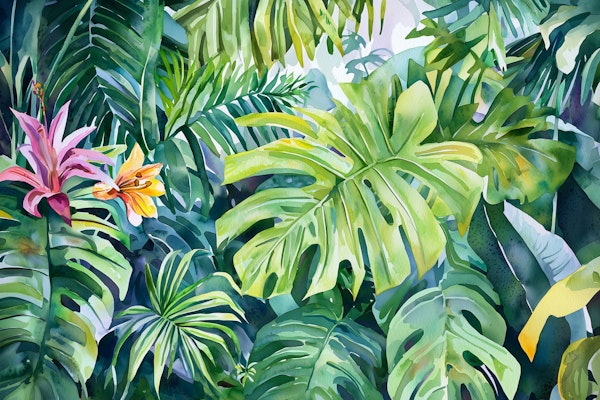 Lush Jungle Leaves Green