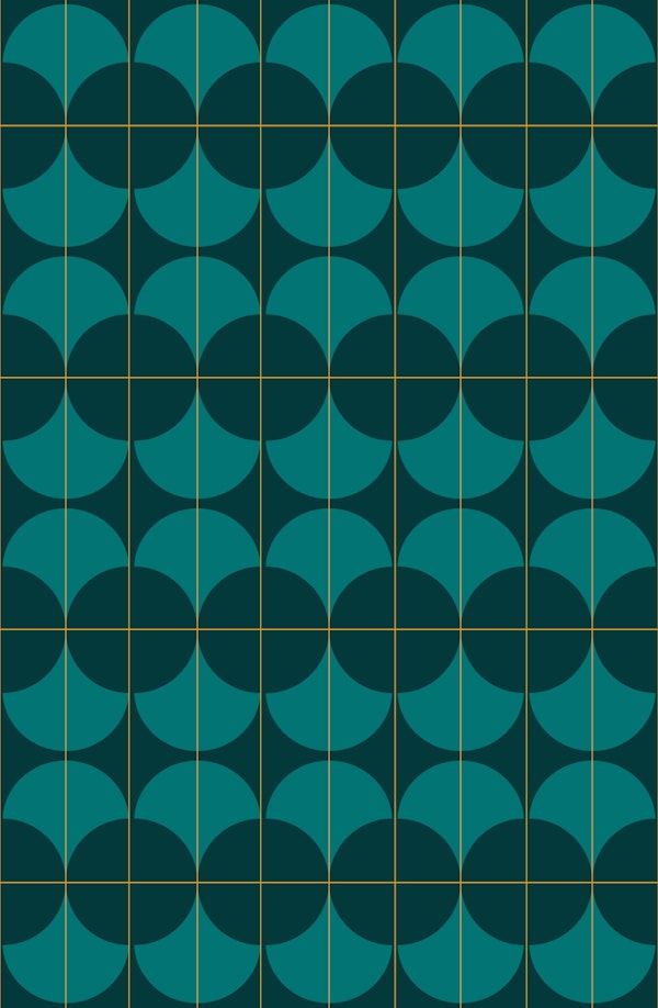 Art Deco Teal Tile Grid