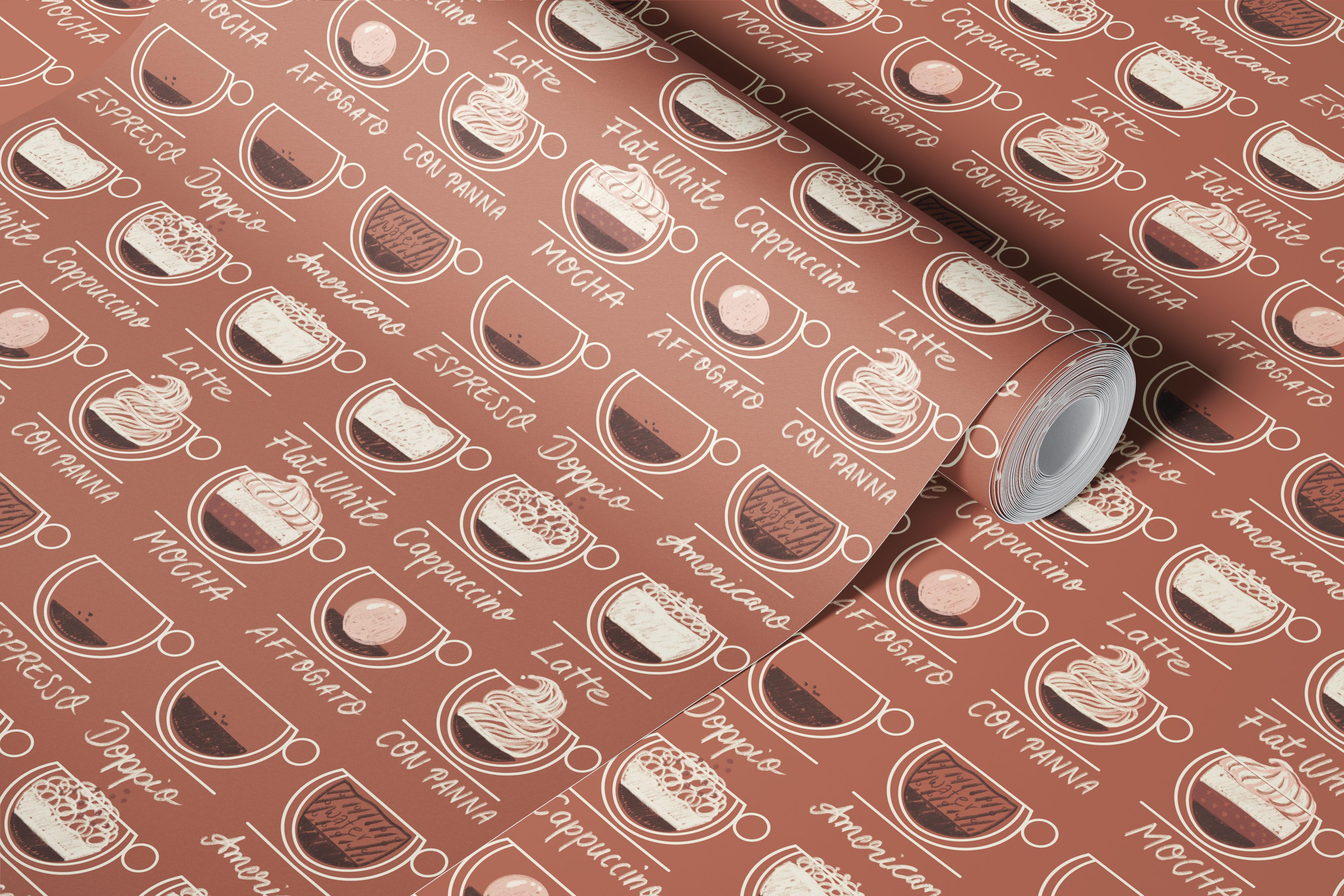 Different types of coffee mocha brown wallpaper