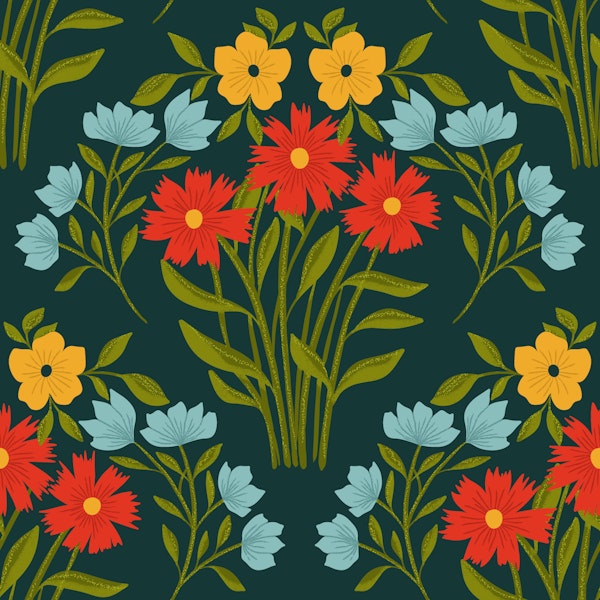 Modern Flower scallops dark