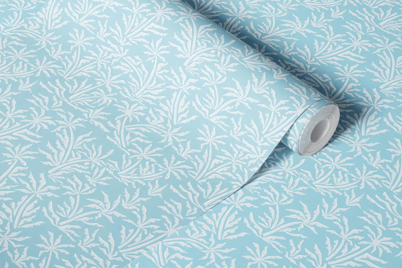 Retro Tropicana Light Blue WP wallpaper roll