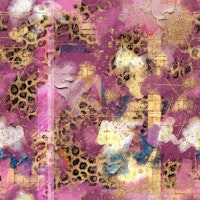 Pink leopard glam collage - no text wallpaper