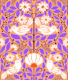 Folk Art Birds With Purple And Orange Florals