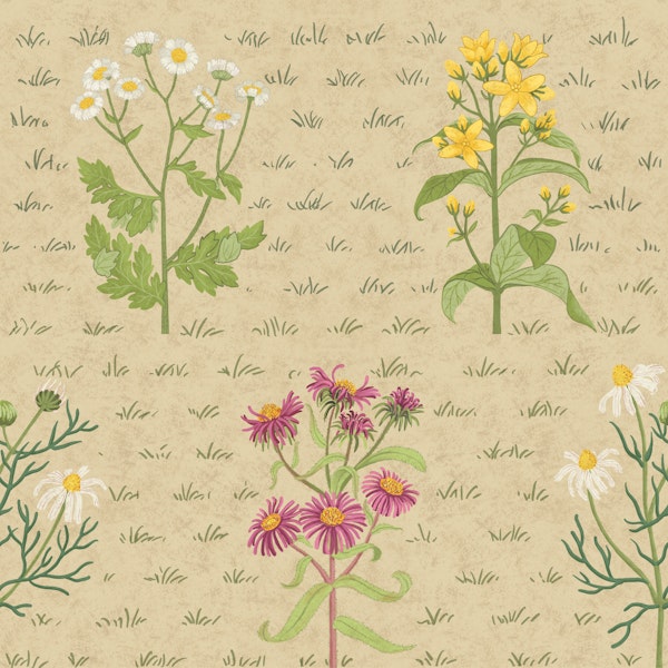 Antique Herbarium Flowers