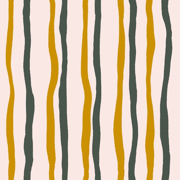 Wavy Vertical Stripes Mustard Sage