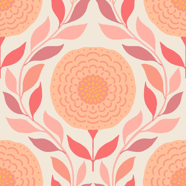 dopamine modern sunflower pattern peach