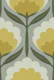 Retro Geometric Flowers Yellow Gray Green