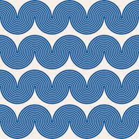 Geometric Waves Blue and Ivory WM wallpaper