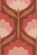Retro Geometric Flowers Earthy Red Terracotta