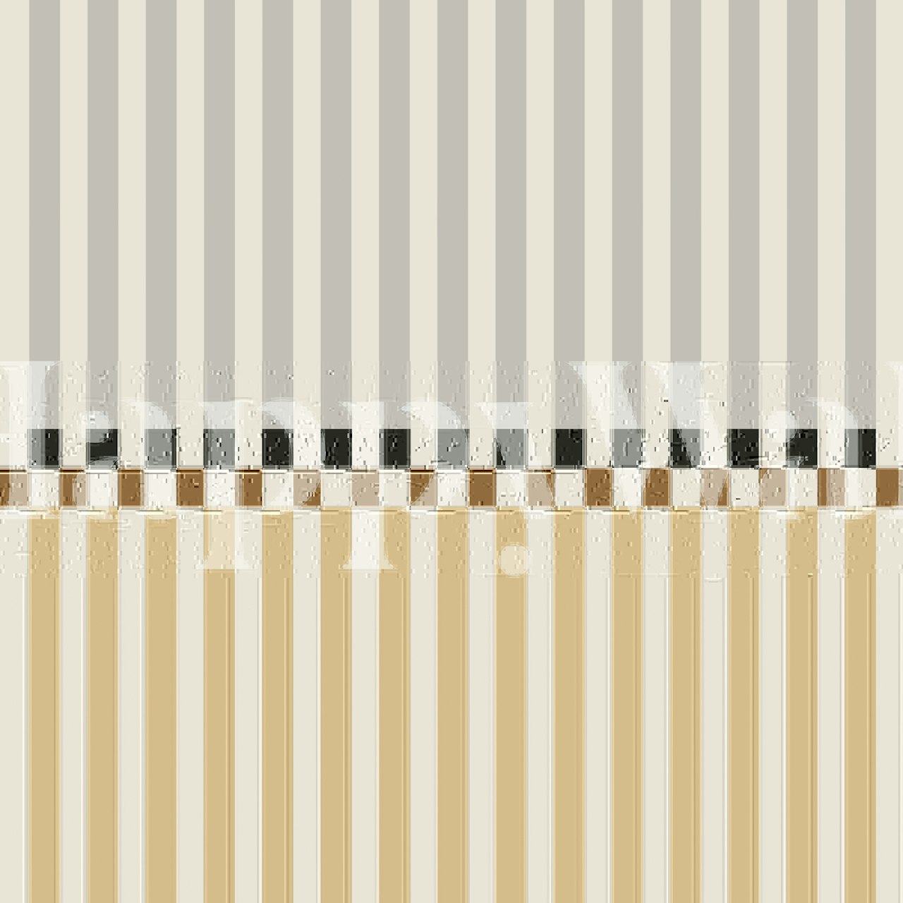 Neutral blue yellow stripes wallpaper in a room