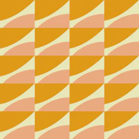 Geometric Bauhaus warm yellow salmon vanilla tapet