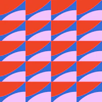 Geometric Bauhaus Red Lilac Blue tapet