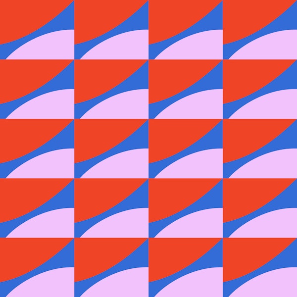 Geometric Bauhaus Red Lilac Blue