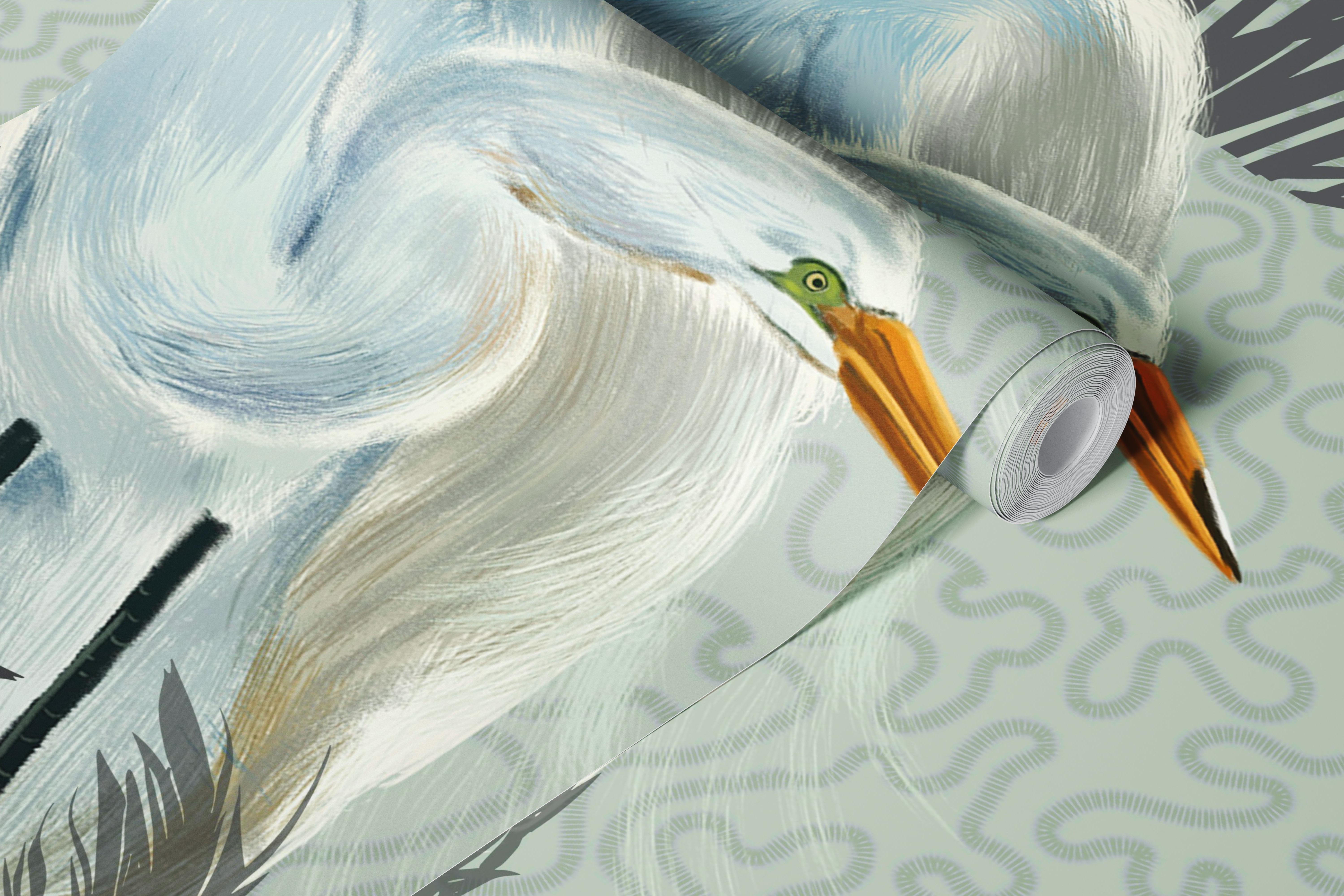 Lagoon Birds tapetas kambaryje