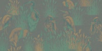 Lagoon Birds in Teal wallpaper