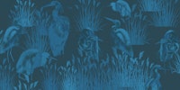 Lagoon Birds In Blue wallpaper