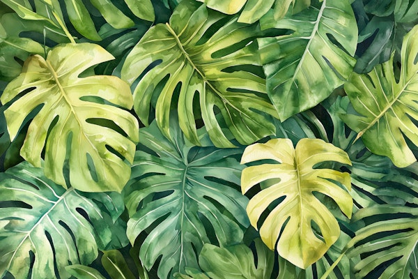 Green Monstera Leaves Botanical