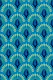 Art Deco Peacock Fans Blue Teal