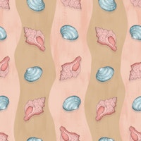 Peach Beachy Shells wallpaper