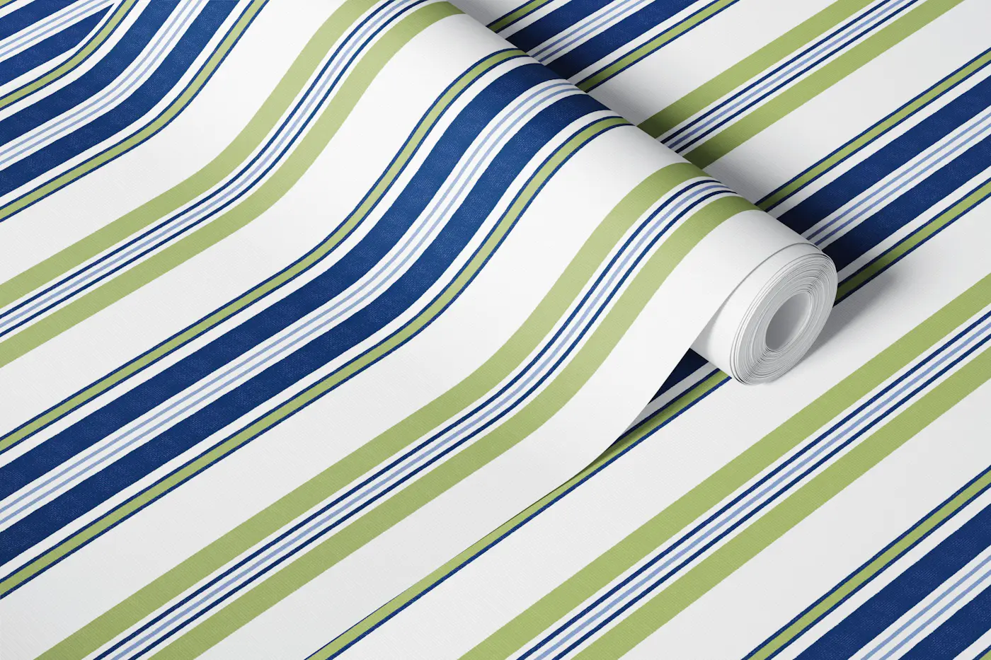 Santorini Stripes in blue green wallpaper roll