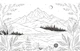Mountain Line Art Landscape