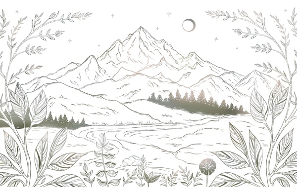 Minimal Mountain Line Landscape