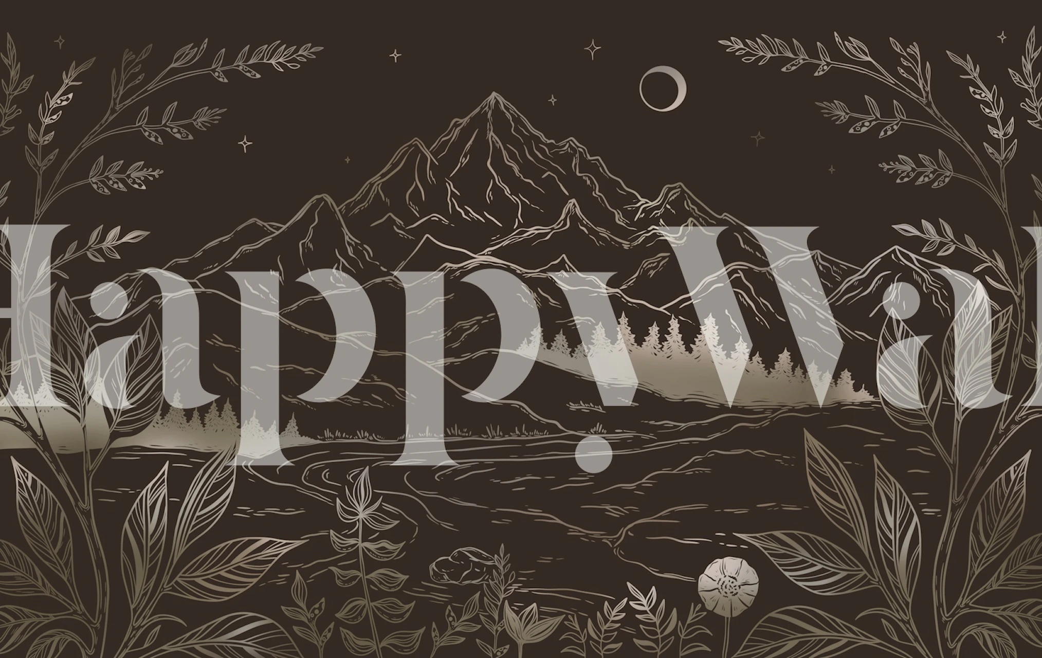 Vintage Alpine Nightscape tapete istabā