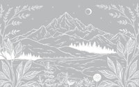 Hand Drawn Mountains Landscape behang