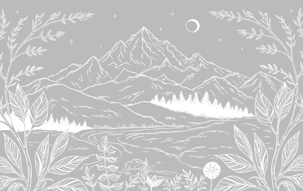 Hand Drawn Mountains Landscape