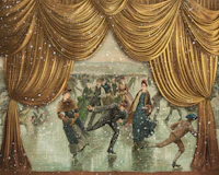 Winter Christmas Joy Gold carta da parati