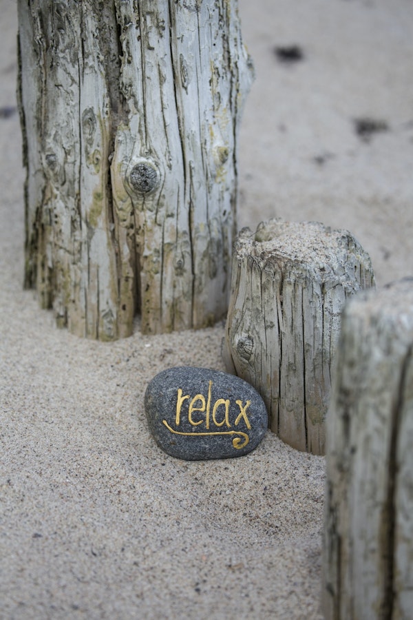 Relax Lettering On Pebble